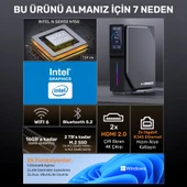 RaXius Momentum DS-R7.8845A012 Ryzen7 8845HS 32GB 2TBSSD FreeDOS Mini PC - 2