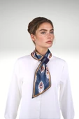 Walkenzo Tüy Desenli Çift Taraflı Kullanıma Uygun Kadın Kravat Fular thumbnail 2
