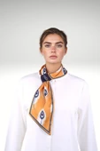 Walkenzo Tüy Desenli Çift Taraflı Kullanıma Uygun Kadın Kravat Fular thumbnail 4