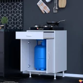 Modilayn DOQU (M) Set Ocak Altı Dolap 60x88x48 cm 1 Çekmece 2 Kapaklı ve 1 Gözlü Tüp Bölmelidir - 4