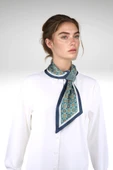 Walkenzo Vintage Esintili Çiçek Desenli Modern Tasarım Kadın Kravat Fular - 2