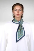 Walkenzo Vintage Esintili Çiçek Desenli Modern Tasarım Kadın Kravat Fular - 4