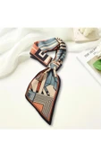 Walkenzo Geometrik At Desenli Modern Tasarım Kadın Kravat Fular thumbnail 5