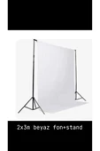 White Screen-beyaz Fon Perde Pamuk(2X3M) Fon Standı - 2