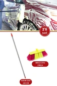 Profesyonel Mega Oto Fırçası ve Krom Sap Seti, Otomobil Minibüs Otobüs Yıkama Fırça + Krom Sap 130cm thumbnail 1