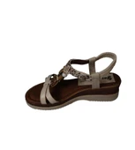 YAZKIŞ Kadın Siyah Ten Üzeri Çapraz Bantlı Taşlı Bileği Lastikli 5cm Dolgu Rahat Taban Sandalet thumbnail 8