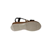 YAZKIŞ Kadın Siyah Ten Üzeri Çapraz Bantlı Taşlı Bileği Lastikli 5cm Dolgu Rahat Taban Sandalet thumbnail 9