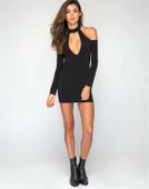 Tegan TP101314 Omuz Açık Uzun Kollu Mini Elbise - 4