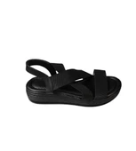 YAZKIŞ Kadın Siyah Ten Çapraz Lastik Bantlı 4cm Rahat Taban Sandalet thumbnail 5