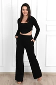3691-23 Kadın Uzun Kollu Palazzo Pazntolonlu Eşofman Takımı thumbnail 1