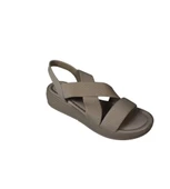 YAZKIŞ Kadın Siyah Ten Çapraz Lastik Bantlı 4cm Rahat Taban Sandalet thumbnail 3