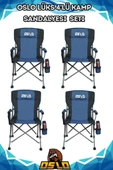 Oslo Lüks 4'iü Kamp Sandalye Seti Mavi thumbnail 1