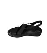 YAZKIŞ Kadın Siyah Ten Çapraz Lastik Bantlı 4cm Rahat Taban Sandalet thumbnail 7