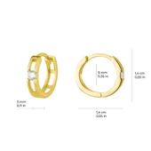 14 Ayar Tek Taş Halka Altın Küpe 1,43 gr - 2