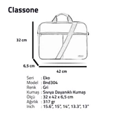 Classone Eko2 BND304 15.6'' Gri Notebook Çantası thumbnail 6