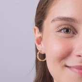 14 Ayar Altın Örgü Halka Küpe 4,00 gr - 5