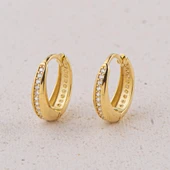 14 Ayar Taşlı Damla Halka Altın Küpe 2,67 gr - 3