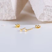 14 Ayar Minik Küp Altın Küpe 0,52 gr thumbnail 3