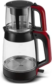 Karaca Glass Tea XL 2 in 1 Cam Çay Makinesi Kırmızı thumbnail 1