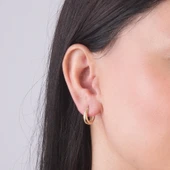 14 Ayar Taşlı Damla Halka Altın Küpe 2,67 gr - 5