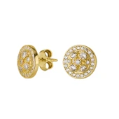 14 Ayar Altın Yuvarlak Taşlı Küpe 2,13 gr - 1