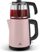 Karaca Tea Glass 2 in 1 Çelik Çay Makinesi ve Kettle Cosmic Lilac thumbnail 1