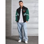 Lucky Life Unisex Uzun Kollu Paraşüt Kumaş Rüzgarlik - Siyah - 2