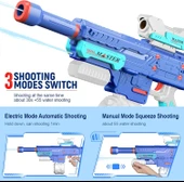 Otomatik Atış Yapan Su Tabancası Mega Boy Pilli Bataryalı Su Tabancası - 7