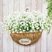 Nettenevime 6lı Set Yapay Çiçek Sazlı Lotus Beyaz Renk 7 Dal Plastik  30cm thumbnail 6