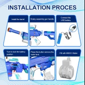 Otomatik Atış Yapan Su Tabancası Mega Boy Pilli Bataryalı Su Tabancası - 6