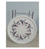 Dekoratif Krom Kaplı Desenli Katlanır Sehpa - 2