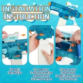 Büyük Boy Otomatik Atış Yapan 8-10 Metre Menzilli Pilli Bataryalı Su Tabancası - 7