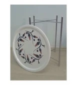 Dekoratif Krom Kaplı Desenli Katlanır Sehpa - 3