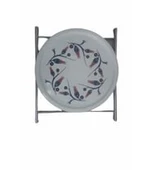 Dekoratif Krom Kaplı Desenli Katlanır Sehpa - 5