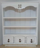 Ahşap Boyanabilir MDF Dekoratif 3 Raflı ve 3 Çekmeceli Duvar Rafı - Terek - 3