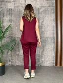 Kadın Askılı Yuvarlak Yaka Viskon Iki Iplik Bluz Ve Eşofman Altı Ikili Takım thumbnail 4