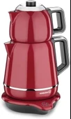 Korkmaz Demiks Kırmızı/Krom Elektrikli Çaydanlık thumbnail 1