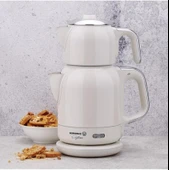 Korkmaz Çaytema Elekt. Çaydanlık Vanilya/Krom thumbnail 1