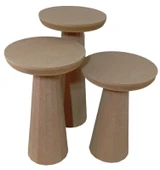 MDF 3'lü Mantar Sehpa Takımı - 1