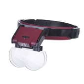 Lens Takmalı 4 Lens Led Lambalı Şapka Tip Büyüteç - 1