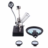 Masa Üstü Mandallı 2.5x90 Mm 7.5x34 Mm Mercekli Adaptörlu Işıklı Büyüteç - 3