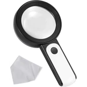 30x 12ışıklı Büyüteç Taşınabilir Çıft Katmanlı Optik Cam Okuma Büyüteç 229018 - 1