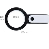 30x 12ışıklı Büyüteç Taşınabilir Çıft Katmanlı Optik Cam Okuma Büyüteç 229018 - 3