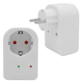 Powermaster PM-18521 Durum Ledli Akım Korumalı Tekli Priz 16 Amper - 3500 Watt Tekli Beyaz - 2