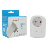 Powermaster PM-18521 Durum Ledli Akım Korumalı Tekli Priz 16 Amper - 3500 Watt Tekli Beyaz - 3
