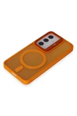 Joko Samsung Galaxy S24 Flet Lens Magsafe Kapak - Turuncu thumbnail 4