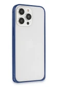 Joko iPhone 15 Pro Metal Bumper Mat Kapak - Lacivert thumbnail 3
