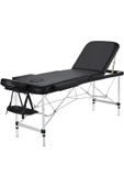 MEDITERIAN Siyah Taşınabilir Masaj Yatağı 3 Bölgeli Ayarlanabilir Yükseklik Baş Destekli ve El Dayanaklı Masaj thumbnail 1