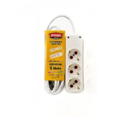 Amiral 3' Lü Topraklı 5 Metre Kablolu Grup Priz - 1