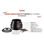 Tefal Ingenio SimpleCook 1X 12 Parça Büyük Titanyum Tava Tencere Seti - 3